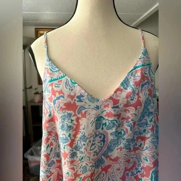 Antibes Blanc sundress v-neckline sleeveless asymmetrical hemline Sz Medium - Picture 2 of 10